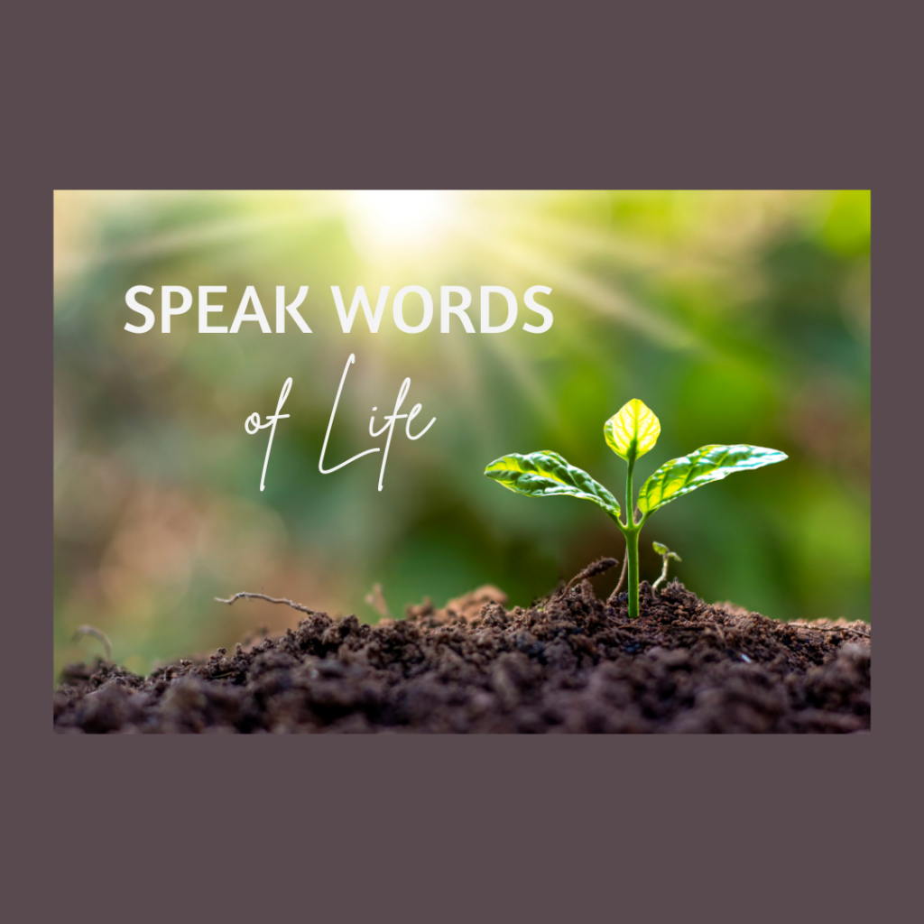Speak words of life, encourage, faith